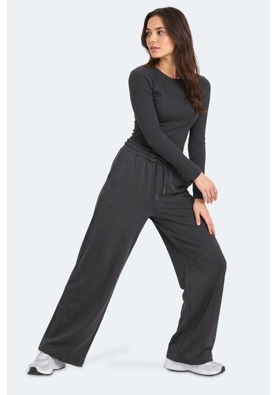 Slazenger Melora I Kadın Bol Paça Koyu Gri Eşofman Altı