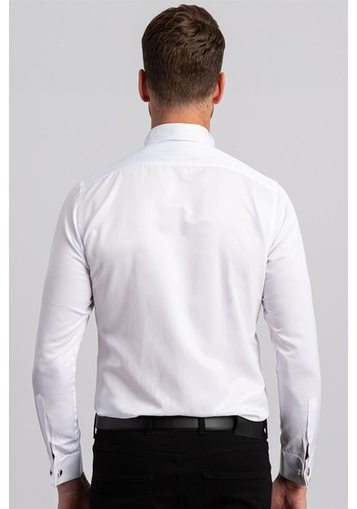 Tudors Slim Fit Ata Yaka Erkek Beyaz Gömlek-1028-beyaz Beyaz