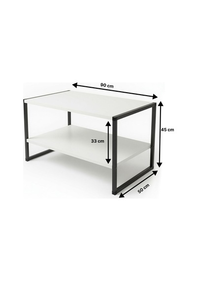 Kolay Kurulum Orta Sehpa Beyaz 90x50x45 Cm Kolay Kurulum Orta Sehpa Beyaz 90x50x45 Cm
