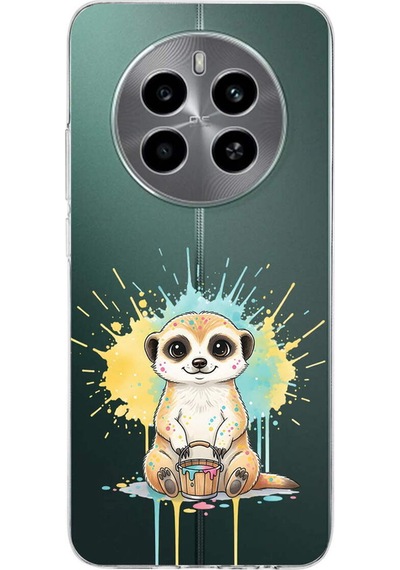 Realme 12 İle Uyumlu Splash Mirket Tasarımlı Şeffaf Silikon Kılıf Şeffaf