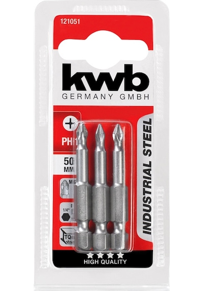 Kwb Bits Uç Seti 3 Parça Endüstriyel Ph 2 50 Mm 49121052