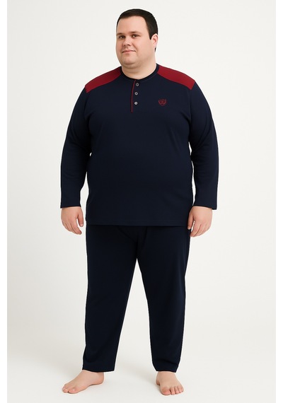 Mutlu City Erkek Yüksek Kalite İnterlok Penye Büyük Beden Pijama Takımı 18540 Lacivert - Bordo Mutlu City Erkek Yüksek Kalite İnterlok Penye Büyük Beden Pijama Takımı 18540 Lacivert - Bordo