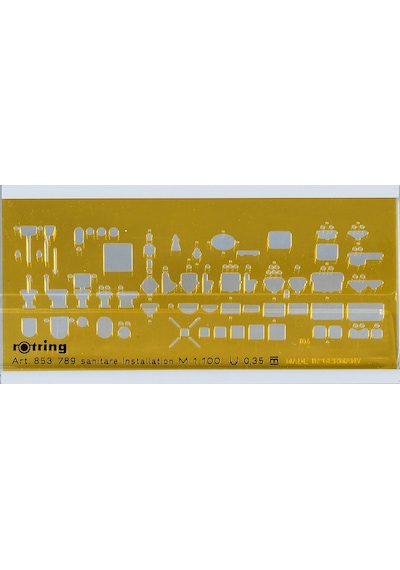 Rotring Sıhhi Tesisat Şablonu 853 789