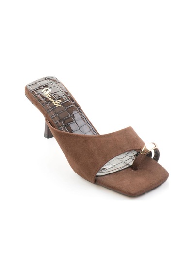 Bambi Kahve Süet Kadın Terlik K04997502472 Kahverengi