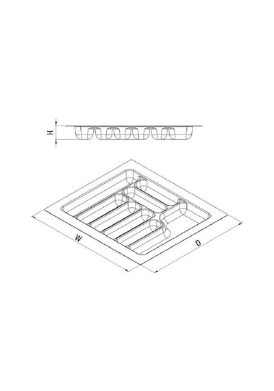 Starax 2292 Çekmece İçi Plastik Kaşıklık Gri Renk 104x49 Cm 15 G
