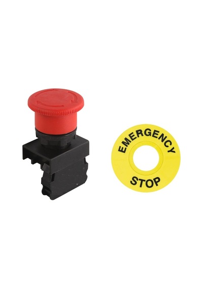 Mantar Buton 1nc Acil Stop+ Acil Stop Etiketi