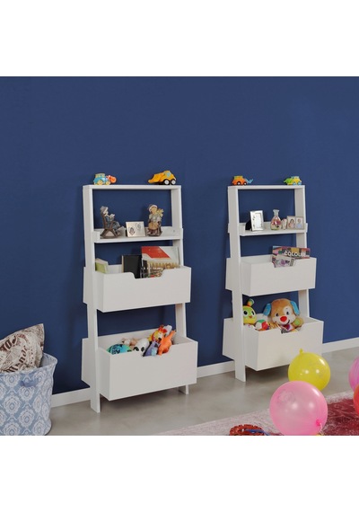 Pasifichome Only Oyuncak Montessori Beyaz Kitaplık Çiftli