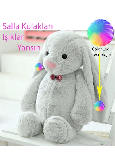 Led Işıklı, Uyku Arkadaşı Uzun Kulak Bunny Peluş Tavşan 65cm 001