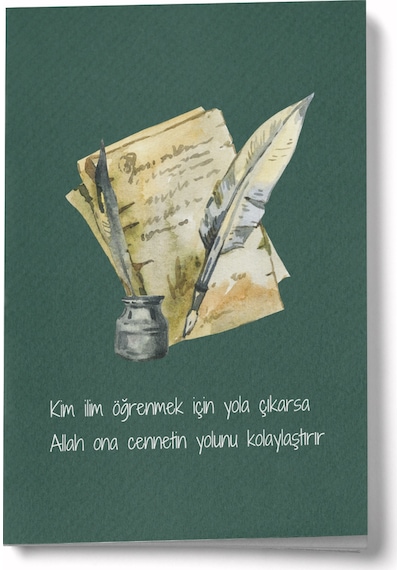 Kim İlim Öğrenmek İçin Yola Çıkarsa A6 Çizgili Mini Defter Not Defteri Çok Renkli