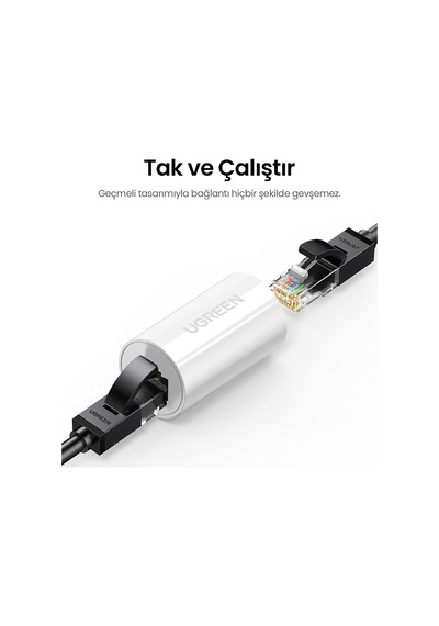 Ugreen Ethernet Kablo Birleştirici Ara Aparat Beyaz, 20391