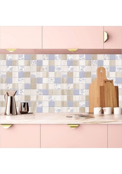 Mutfak Tezgah Arası Kendinden Yapışkanlı Folyo Kaplama Mozaik Taş Soft Desen 60cm X 100cm