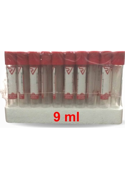 Vakumlu Boş Kan Alma Tüpü Kırmızı Kapak 9 Ml - 100'lü Paket