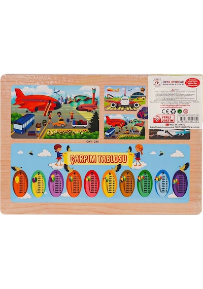Ony-233-234-235-236 Ahşap Eğitici Puzzle Havaalanı -onyıl Oyuncak