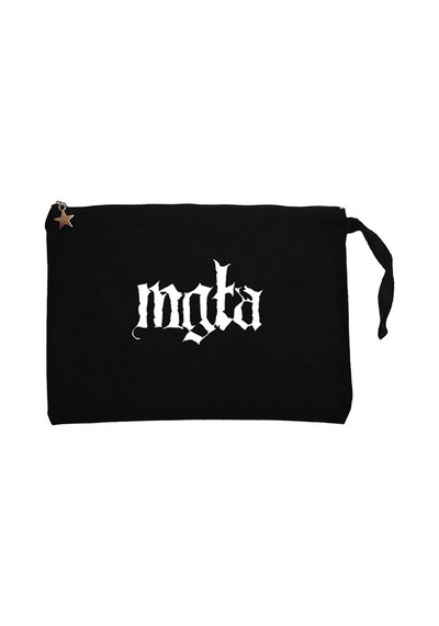 Mgla Logo siyah Clutch Astarlı Cüzdan / El Çantası Siyah