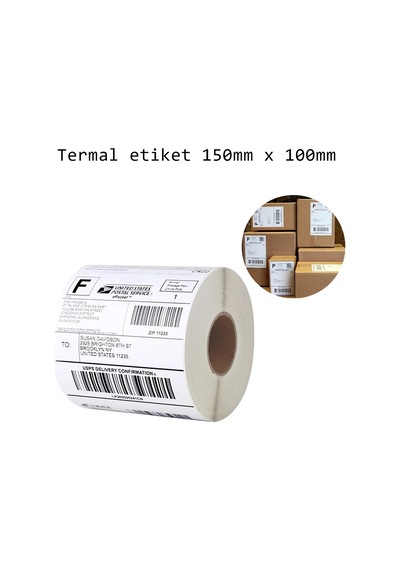 150x100mm Termal Etiket Rulo 350 Adet Barkod & Kargo Yazıcı Kağıdı Suya Dayanıklı Diğer