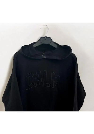 Kız Çocuk Kapüşonlu Calm Kapartmalı Sweatshirt-14372 Siyah Kız Çocuk Kapüşonlu Calm Kapartmalı Sweatshirt-14372 Siyah