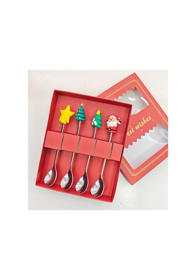 Figürlü Premium Çocuk Cadı Figürlü Paslanmaz Çelik Uçlu Çatal-kaşık Set, 4 Parça 24+ Ay