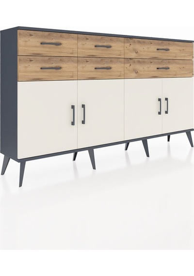 Arges Konsol 3 Raflı 6 Çekmeceli 4 Kapaklı 176x30x99 Antrasit-aytaşı/çam Aytası/atlas Çam - Antrasıt Arges Konsol 3 Raflı 6 Çekmeceli 4 Kapaklı 176x30x99 Antrasit-aytaşı/çam Aytası/atlas Çam - Antrasıt