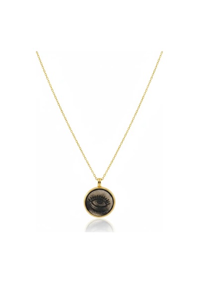 G&a Jewels -derin Sessizlik - 925 Ayar Oksitli Yaldız Altın Kaplama Gümüş Kolye Altın - Gümüş 40+5 Cm