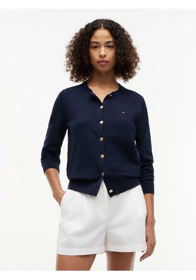 Tommy Hilfiger Co Jersey Stıtch C-nk Ls Cardı Kadın Mavi Kazak - Ww0ww42370