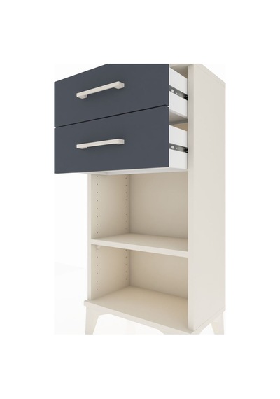 Arges Komodin Tek Raflı 2 Çekmeceli 44x30x96 Aytaşı-antrasit Aytaşı