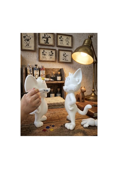 3d Tom Ve Jerry Figür 2 Li Boyama Seti - Kendin Boya Hobi Ve Etkinlik Seti - Akrilik Boya + 4 Fırça