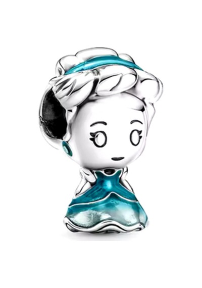Cindirella Charm Prenses Gümüş Kaplama Asafaccessory Mavi