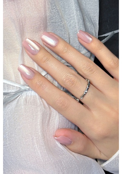 Xsmall Beden Kedi Gözü Tırnak 10 Adet Takma Tırnak Seti T001 Soft Pembe