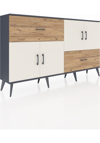 Arges Konsol 3 Raflı 2 Çekmeceli 4 Kapaklı 176x30x99 Antrasit-ayt Antrasit-aytaşı/çam Arges Konsol 3 Raflı 2 Çekmeceli 4 Kapaklı 176x30x99 Antrasit-ayt Antrasit-aytaşı/çam