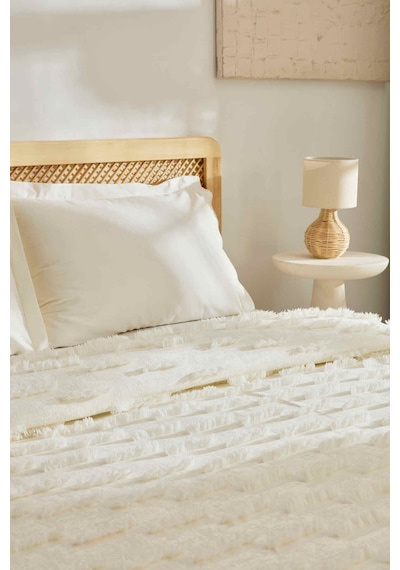 Kaşmir Home Ella Çift Kişilik Yatak Örtüsü Offwhite