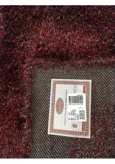 Saray Halı Simli Deri 80X150 Kırmızı Siyah Deri Küçük Ölçü Halı !