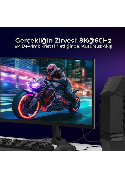 Solke Displayport 1.4 Kablo 8k 60hz 4k 144hz 32.4gbps Örgülü Alüminyum 2 Metre Dp To Dp 2 M