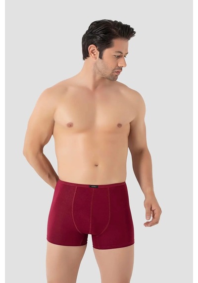 Hadpols Yumuşak Çamaşır Nefes Alabilen Giyim Eşyası Erkek İnce Bel Lastikli Bambu Boxer Bordo 5'li Paket