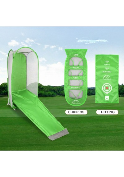 Rebuwo Golf Antrenman Ağı Chip, Pitch, Lob & Running Shot Çalışma Seti Yeşil