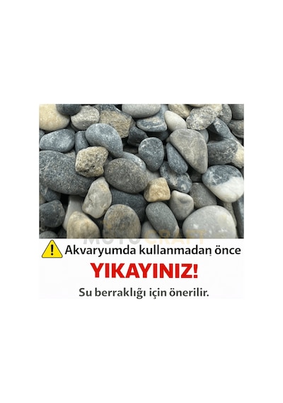 Doğal Dere Taşı Akvaryum Çakıl Taşı Dekoratif Akvaryum Kumu 1 Kg