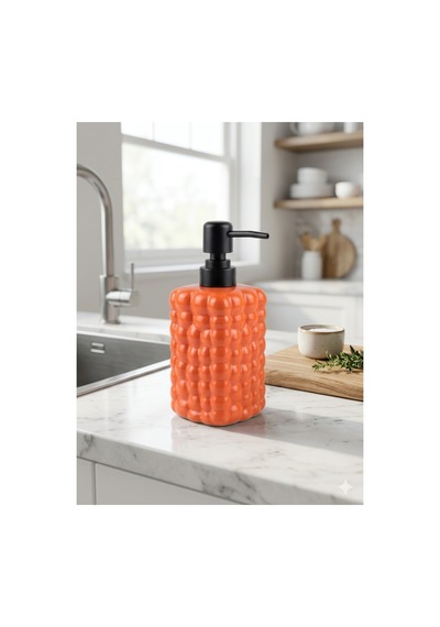 Dekoratif Seramik Bubble Sabunluk -400ml- 17x7x7 Cm Turuncu