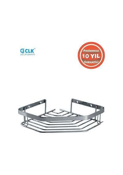 Çelik Banyo Paslanmaz Çelik Erpa 1 Li 19x19 Cm Şampuanlık Köşe Süngerlik Krom