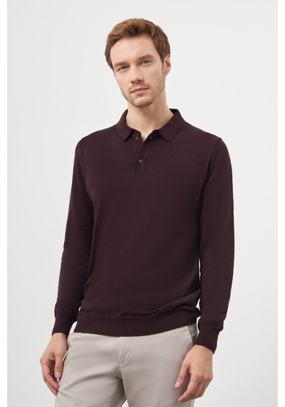Morven Erkek Mor Basic Polo Yaka Dynamic Fit Rahat Kesim Triko 27kc017002309 Mor