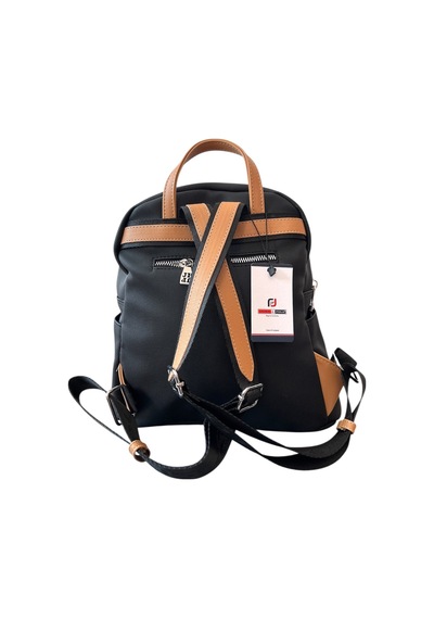 Just Polo Jp6026 Kadın Günlük Fermuarlı Çok Bölmeli Orta Boy Sırt Çantası Ozt6026 Sıyah Taba