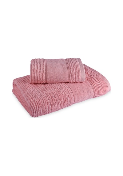 Fialka Long Twist Çizgili Havlu Pembe 80x150