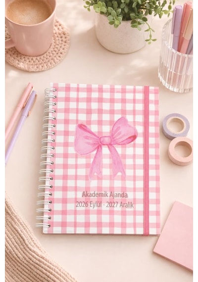 Lizy 2026-2027 Akademik Ajanda - A5 Spiralli Planner Tasarım-4 Pembe