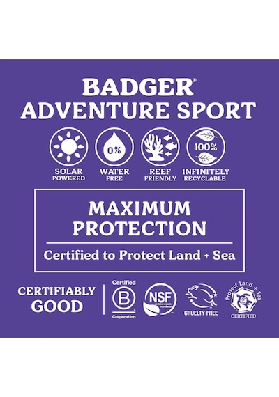 Badger SPF50 Adventure Sport Suncreen Cream 87 ML