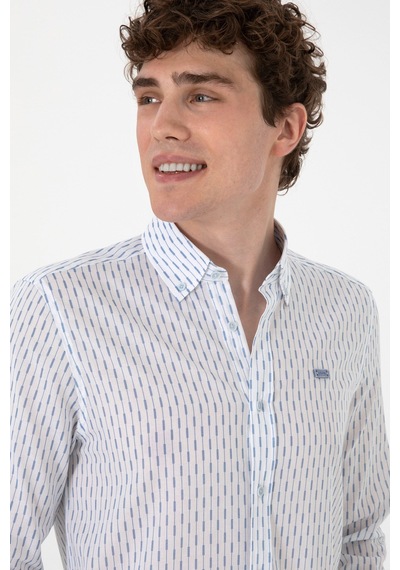 U.S. Polo Assn. U.s. Polo Assn. Erkek Uzun Kollu Slim Fit Gömlek 2108466 Mavi