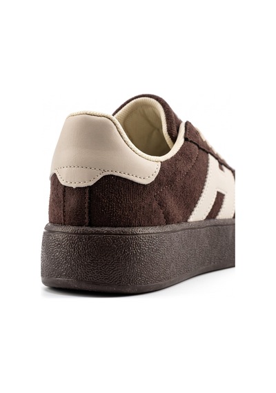V.S.H Velvet Kadın Yüksek Tabanlı Kahverengi Sneaker Spor Ayakkabı Terra -2518