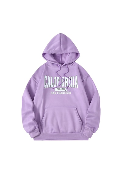 Uyguntarz Unisex California Baskılı Sweatshirt Lila