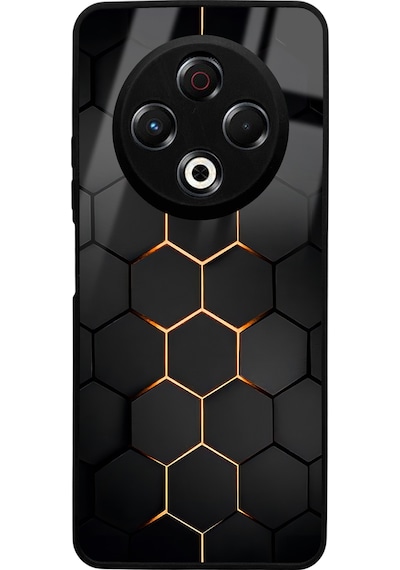 Tecno Spark 30 Yellow Carbon Tasarımlı Glossy Telefon Kılıfı Uyumlu Çok Renkli