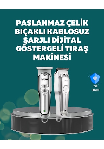 Profesyonel Saç Ve Sakal Kesme Makinesi Şarjlı, Sessiz Motor, Ayarlanabilir Tarak