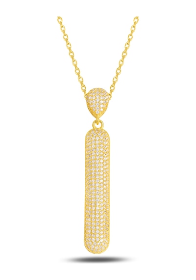 Brezza Lusso Jewelry 18k Serie Oro I Harfi Kadın Gümüş Kolye 50 CM 50 CM