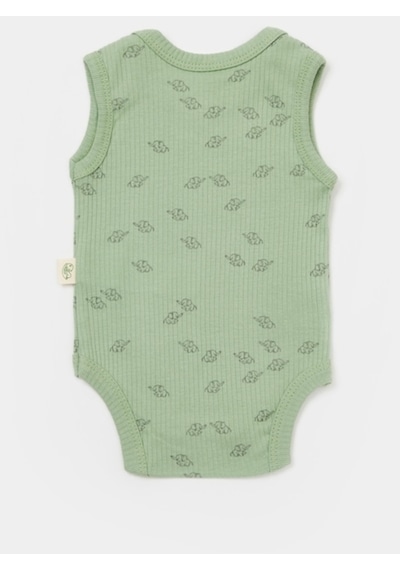 BabyCosy Organik Modal Fil Baskılı 2 Li Askılı Badi 001