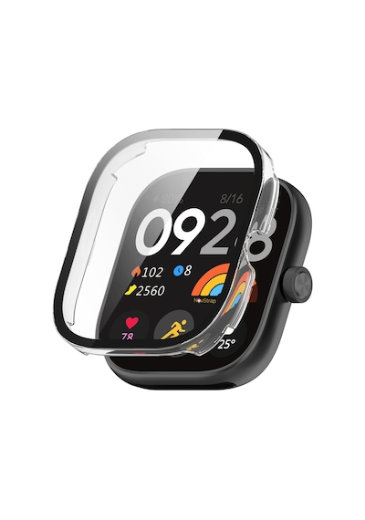Novstrap Xiaomi Redmi Watch 4 İle Uyumlu Ekran Koruyucu Temperli Cam Ve Kasa Koruyucu Kılıf Sert Pc